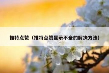 推特点赞（推特点赞显示不全的解决方法）