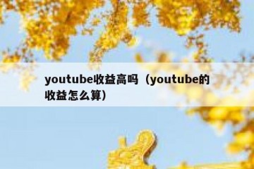 youtube收益高吗（youtube的收益怎么算）