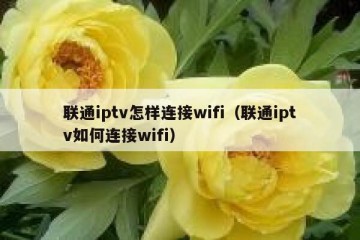 联通iptv怎样连接wifi（联通iptv如何连接wifi）