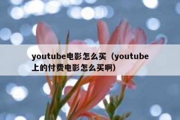 youtube电影怎么买（youtube上的付费电影怎么买啊）