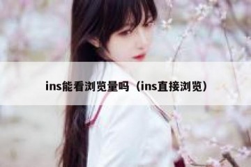 ins能看浏览量吗（ins直接浏览）