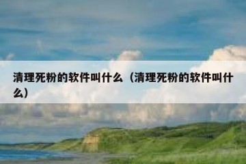 清理死粉的软件叫什么（清理死粉的软件叫什么）