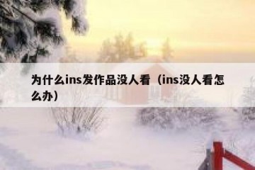 为什么ins发作品没人看（ins没人看怎么办）