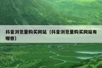 抖音浏览量购买网站（抖音浏览量购买网站有哪些）