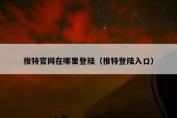 推特官网在哪里登陆（推特登陆入口）