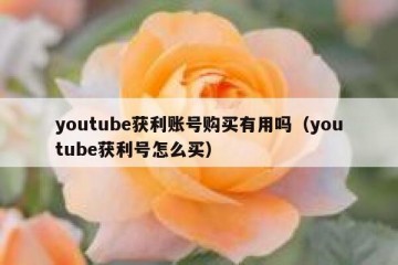 youtube获利账号购买有用吗（youtube获利号怎么买）