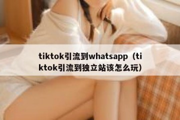 tiktok引流到whatsapp（tiktok引流到独立站该怎么玩）