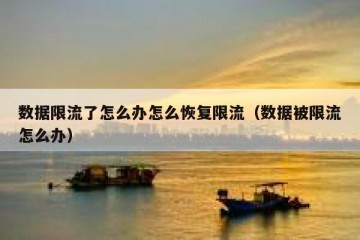 数据限流了怎么办怎么恢复限流（数据被限流怎么办）