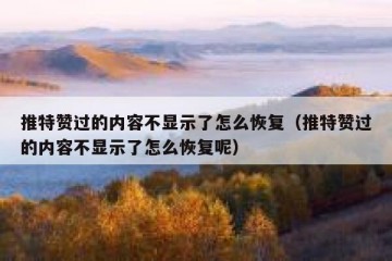 推特赞过的内容不显示了怎么恢复（推特赞过的内容不显示了怎么恢复呢）