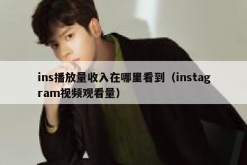 ins播放量收入在哪里看到（instagram视频观看量）