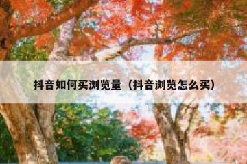 抖音如何买浏览量（抖音浏览怎么买）