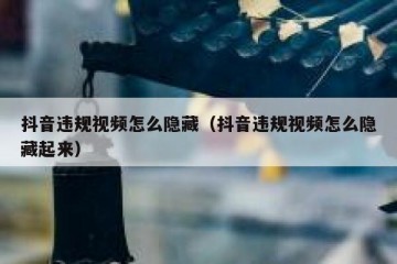 抖音违规视频怎么隐藏（抖音违规视频怎么隐藏起来）