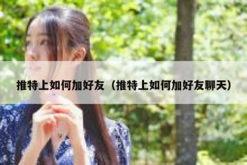推特上如何加好友（推特上如何加好友聊天）