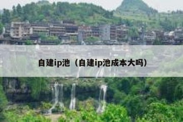 自建ip池（自建ip池成本大吗）