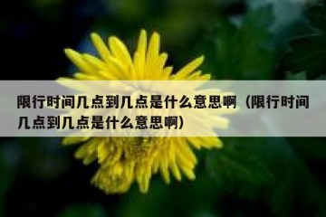 限行时间几点到几点是什么意思啊（限行时间几点到几点是什么意思啊）
