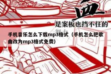 手机音乐怎么下载mp3格式（手机怎么把歌曲改为mp3格式免费）