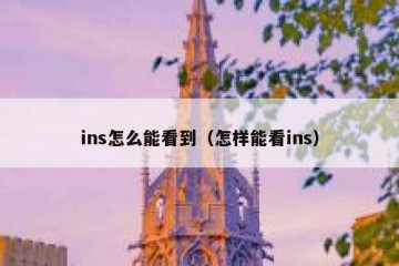 ins怎么能看到（怎样能看ins）