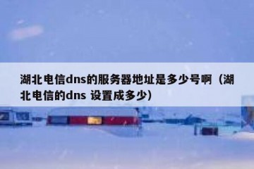湖北电信dns的服务器地址是多少号啊（湖北电信的dns 设置成多少）