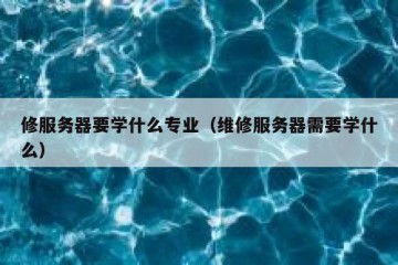 修服务器要学什么专业（维修服务器需要学什么）