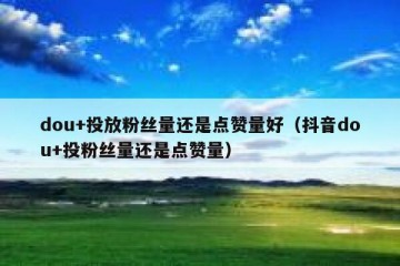 dou+投放粉丝量还是点赞量好（抖音dou+投粉丝量还是点赞量）