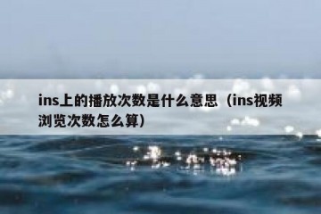 ins上的播放次数是什么意思（ins视频浏览次数怎么算）