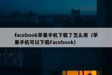 facebook苹果手机下载了怎么用（苹果手机可以下载Facebook）