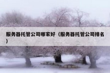 服务器托管公司哪家好（服务器托管公司排名）