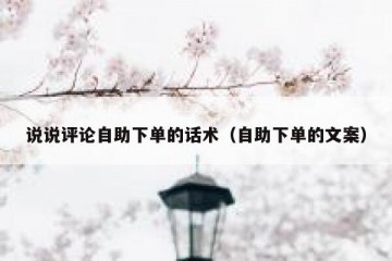 说说评论自助下单的话术（自助下单的文案）