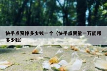 快手点赞挣多少钱一个（快手点赞量一万能赚多少钱）