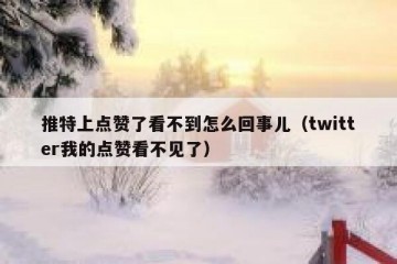 推特上点赞了看不到怎么回事儿（twitter我的点赞看不见了）