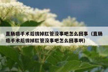 直肠癌手术后拔掉肛管没事吧怎么回事（直肠癌手术后拔掉肛管没事吧怎么回事啊）
