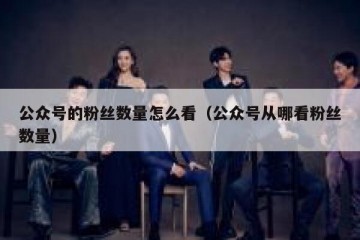 公众号的粉丝数量怎么看（公众号从哪看粉丝数量）
