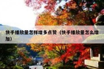 快手播放量怎样增多点赞（快手播放量怎么增加）