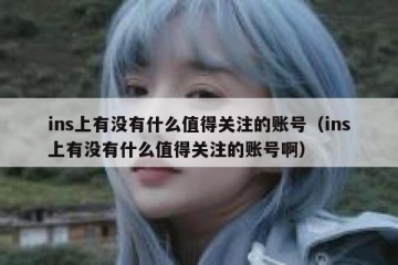 ins上有没有什么值得关注的账号（ins上有没有什么值得关注的账号啊）
