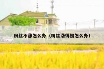 粉丝不涨怎么办（粉丝涨得慢怎么办）