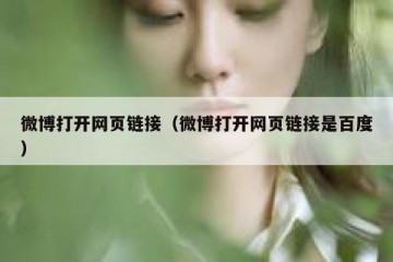 微博打开网页链接（微博打开网页链接是百度）