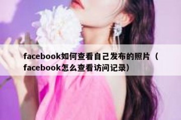 facebook如何查看自己发布的照片（facebook怎么查看访问记录）