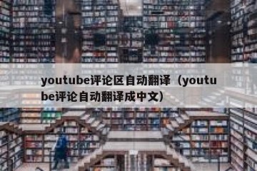 youtube评论区自动翻译（youtube评论自动翻译成中文）