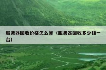 服务器回收价格怎么算（服务器回收多少钱一台）