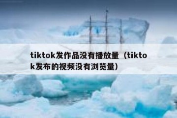 tiktok发作品没有播放量（tiktok发布的视频没有浏览量）