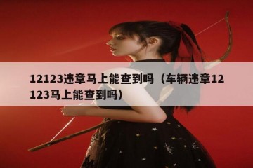 12123违章马上能查到吗（车辆违章12123马上能查到吗）
