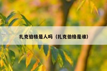扎克伯格是人吗（扎克伯格是谁）