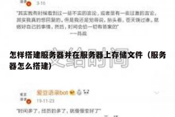 怎样搭建服务器并在服务器上存储文件（服务器怎么搭建）