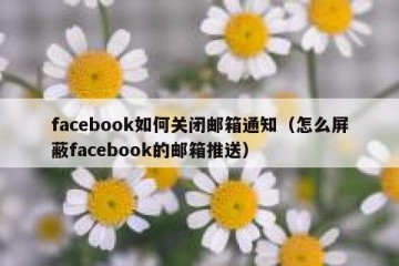 facebook如何关闭邮箱通知（怎么屏蔽facebook的邮箱推送）