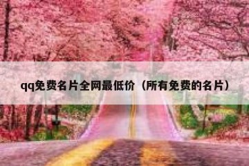 qq免费名片全网最低价（所有免费的名片）