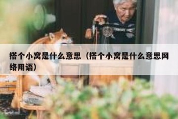 搭个小窝是什么意思（搭个小窝是什么意思网络用语）
