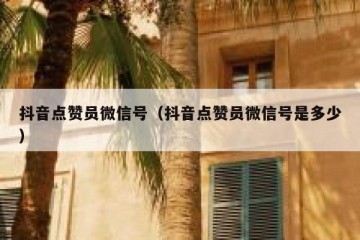 抖音点赞员微信号（抖音点赞员微信号是多少）