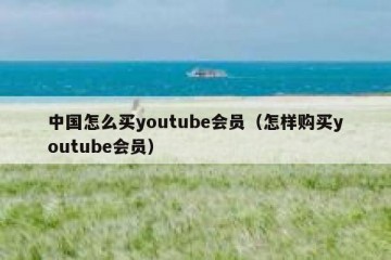 中国怎么买youtube会员（怎样购买youtube会员）