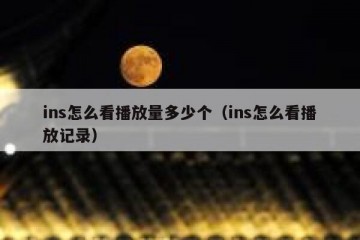 ins怎么看播放量多少个（ins怎么看播放记录）