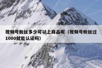 视频号粉丝多少可以上商品呢（视频号粉丝过1000就能认证吗）